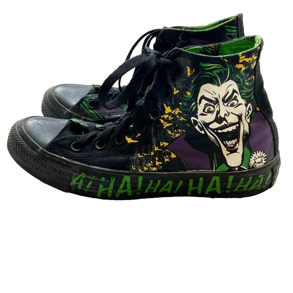 Converse Other - Converse × DC Comics The Joker All-Star High Tops HAHAHA Sizes Mens 5 Womens 7